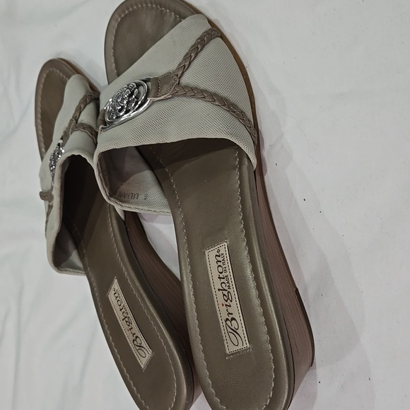 Brighton Lilian Womens Size 10 Wedge Sandals Silver Taupe Mesh - Picture 4 of 7